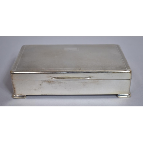 245 - A Silver Cigar/Cigarette Box with Engine Turned Decoration, Birmingham Hallmark