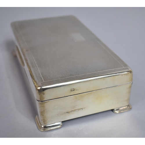 245 - A Silver Cigar/Cigarette Box with Engine Turned Decoration, Birmingham Hallmark