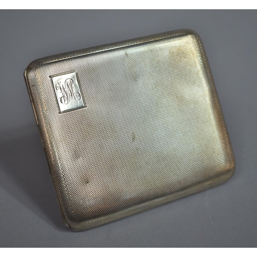 246 - A Silver Cigarette Case with Engine Turned Decoration Birmingham Hallmark 1940. 129gms