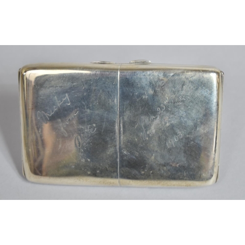 247 - A Large Silver Double Opening Cigarette Case with Front Engraved Presentation and Dated Jan 23rd 190... 