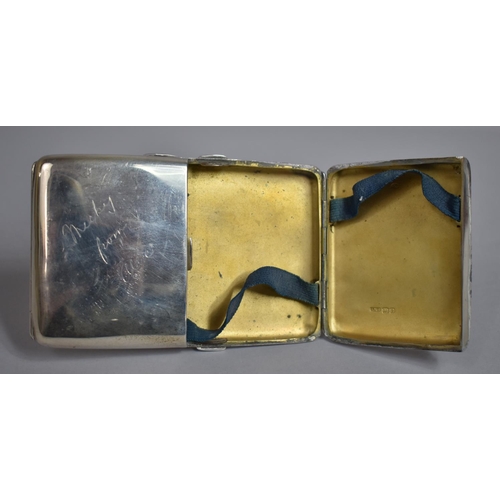 247 - A Large Silver Double Opening Cigarette Case with Front Engraved Presentation and Dated Jan 23rd 190... 