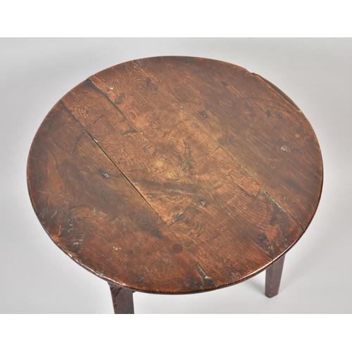 444 - An Early 19th Century Oak Cricket Table. 59cms Diameter