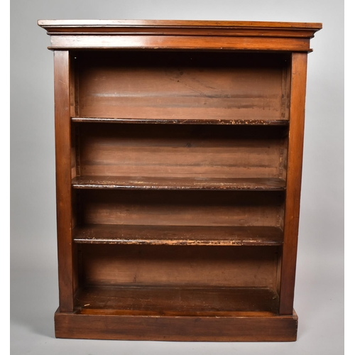 447 - A 19th Century Mahogany Bookcase with Three Adjustable Shelves. 91x31x110cms High