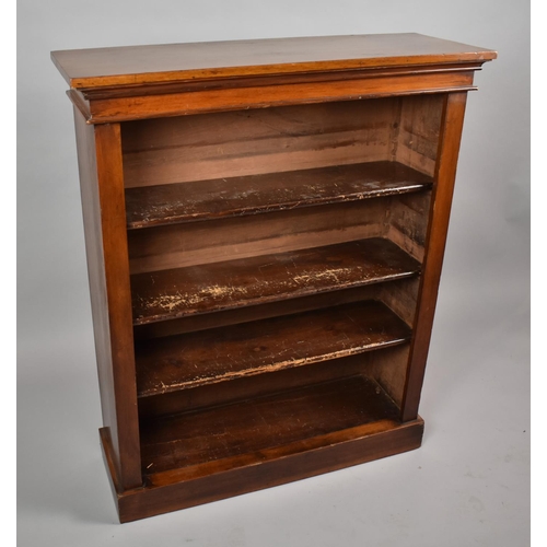 447 - A 19th Century Mahogany Bookcase with Three Adjustable Shelves. 91x31x110cms High