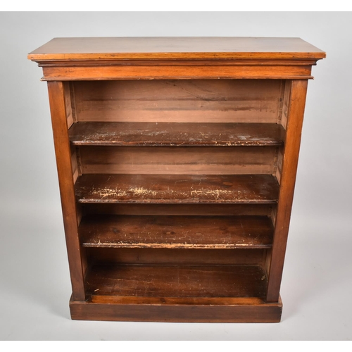 447 - A 19th Century Mahogany Bookcase with Three Adjustable Shelves. 91x31x110cms High