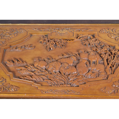 451 - An Early to Mid 20th Century Profusely Carved Camphor Wood Blanket Chest with Hinged Lid, Inner Latt... 