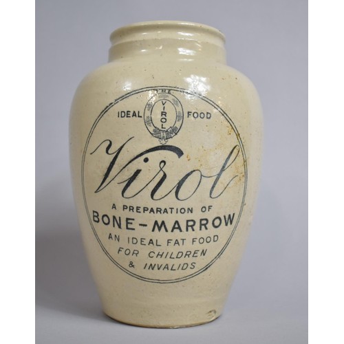 329 - A Late 19th/Early 20th Century Advertising Stoneware Jar for Virol 'A Preparation of Bone-Marrow an ... 