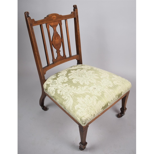 461 - An Edwardian Inlaid Mahogany Ladies Nursing Chair