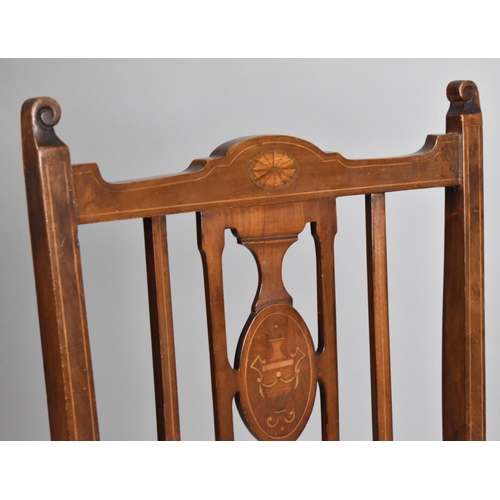 461 - An Edwardian Inlaid Mahogany Ladies Nursing Chair