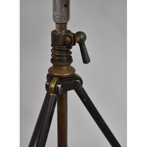 269 - A Vintage Hardy Folding Telescopic Shooting Stick with Tripod Base. Condition Issues to Leather Seat