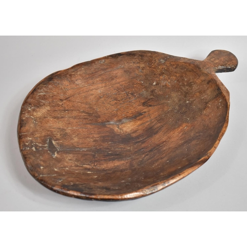 271 - An Early 20th Century Hand Carved African Tribal Circular Shallow Bowl or Perhaps Winnowing Tray wit... 