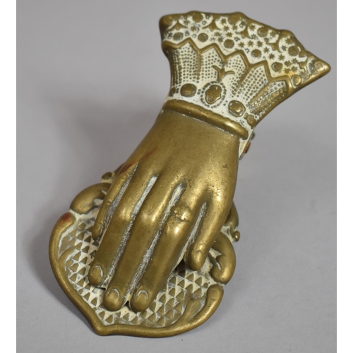 274 - A Victorian Brass Novelty Paper Clip in the Form of a Hand, 13cms Long