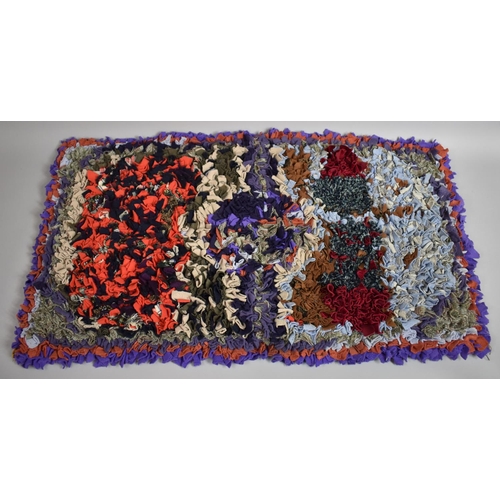 454 - A Vintage Rag Rug with Tapestry Reverse. 96x56cms