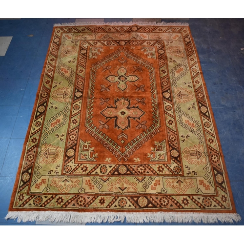 455 - A Machined Silk Rug, 198x140cms