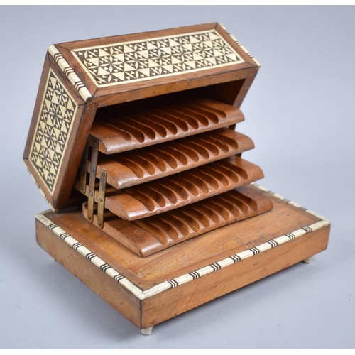 antique musical cigarette box A Mid 20th Century Musical Cigarette Dispenser Box, Working Order, 17cm Wide
