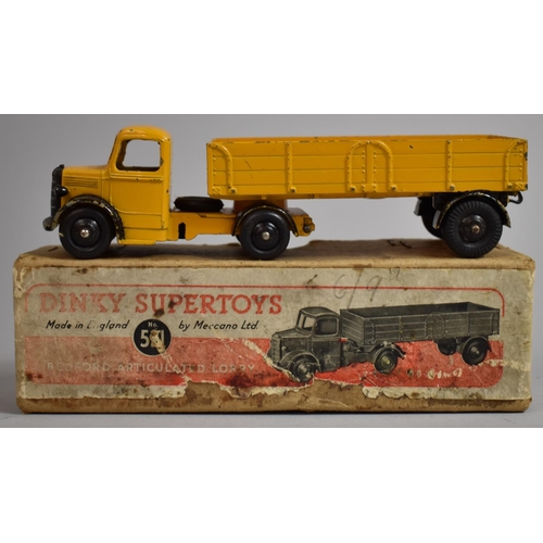 15 - A Boxed Dinky Supertoys 521 Bedford Articulated Lorry in Yellow with Black Hubs. Models G Boxes F