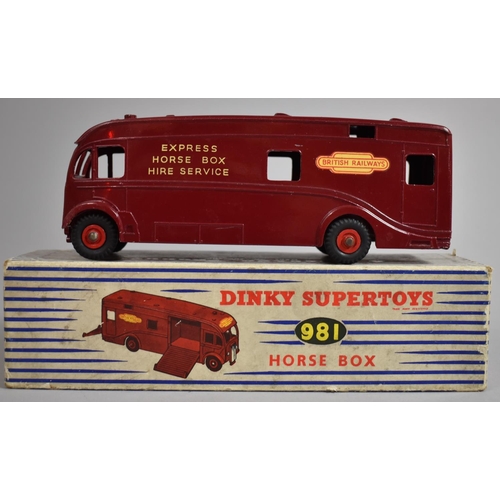 22 - A Boxed Dinky Supertoys 981 Horse Box in British Railway Express Horse Box Hire Service Livery. Mode... 