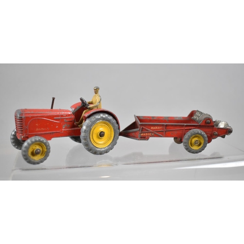 46 - A Collection of Ten Dinky Farm Toys, Including Field Marshall and Massey Harris Tractors, Leyland Co... 