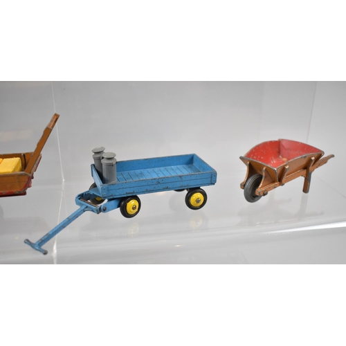 46 - A Collection of Ten Dinky Farm Toys, Including Field Marshall and Massey Harris Tractors, Leyland Co... 