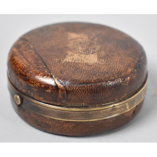 14 - A 19th Century German Travelling Writing Set of Circular Form with Hinged Lid to Fitted Interior wit... 