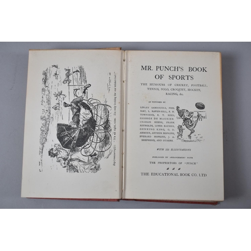 53 - An Edwardian Wooden Book Trough Containing 25 Volumes Punch Library of Humour Published by The Educa... 