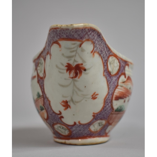 326 - An 18th Century Chinese Export Sauce Boat Decorated in the Mandarin Palette depicting Figural Scene,... 