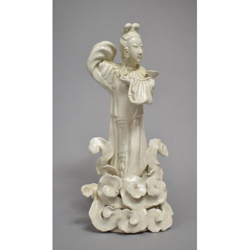 342 - A 20th Century Chinese Porcelain Blanc De Chine Study of Guanyin, Standing Position, 33cms High