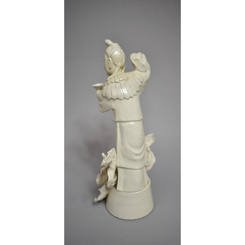 342 - A 20th Century Chinese Porcelain Blanc De Chine Study of Guanyin, Standing Position, 33cms High