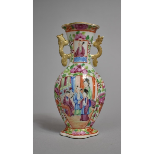 333 - A 19th century Chinese Porcelain Vase of Small Proportions Decorated in the Famille Rose Palette wit... 