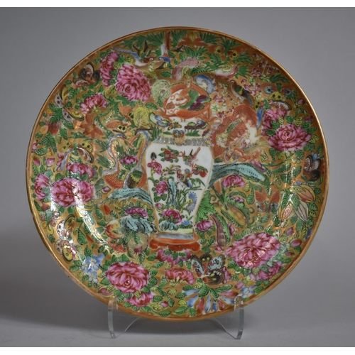 330 - An 18th/19th Century Chinese Canton Plate Decorated in Usual Famille Rose Coloured Enamels with Flow... 