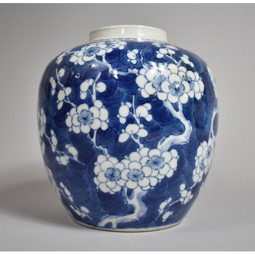 307 - A 19th Century Chinese Porcelain Ginger Jar, Prunus Pattern in Blue and White, Four Character Mark t... 