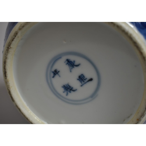 307 - A 19th Century Chinese Porcelain Ginger Jar, Prunus Pattern in Blue and White, Four Character Mark t... 