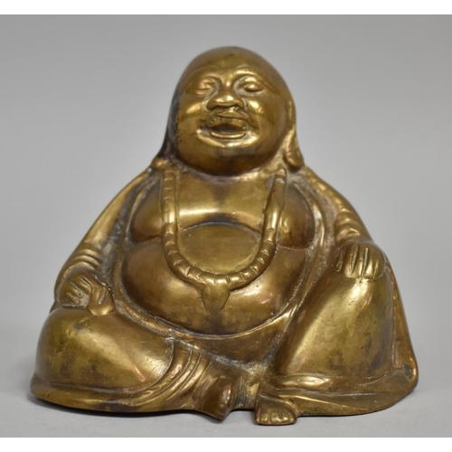 264 - A Cast Bronze Study of Seated Budai, 9.5cms High