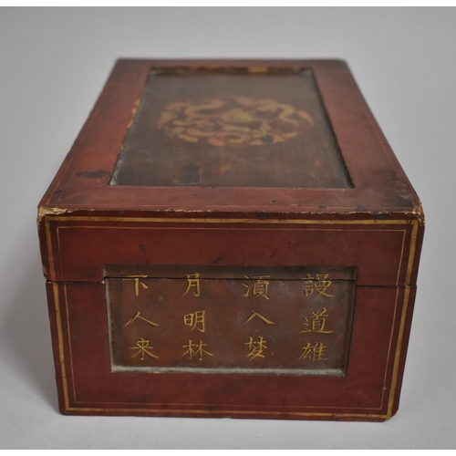 253 - A Late 19th Century Chinese Lacquered Box of Rectangular Form, The Side Panels Decorated in Gilt wit... 