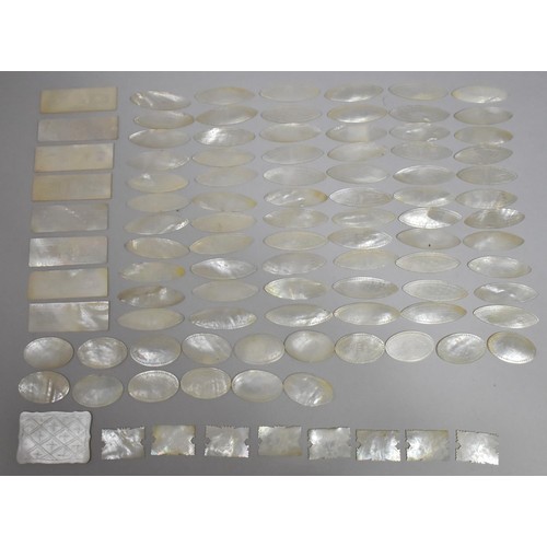 251 - A Large Collection of Chinese Mother of Pearl Gaming Counters to Include Oval and Rectangular Exampl... 