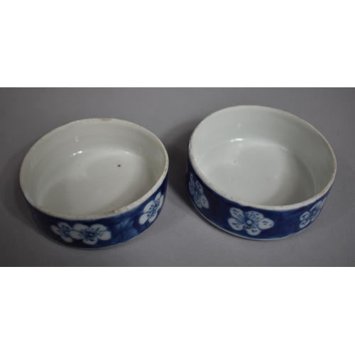 305 - A Pair of 18th/19th Century Chinese Porcelain Ginger Jars and Covers, Blue and White Prunus Pattern ... 