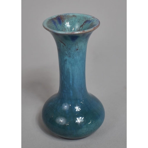 436 - An Ashworth Pottery Glazed Vase, Blue and Purple Glazes, 11cms High