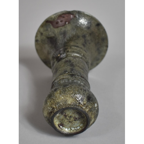 354 - A Chinese Jun Ware Type Glazed Vase of Archaic Bronze Design, Green Tone, Mottled Glaze, Chip to Rim... 