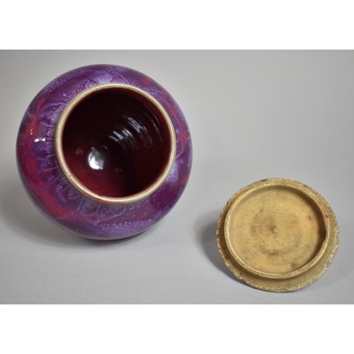 352 - A Chinese Jun Ware Purple Splash Lidded Pot, Purple and Blue Glaze, 19.5cms High