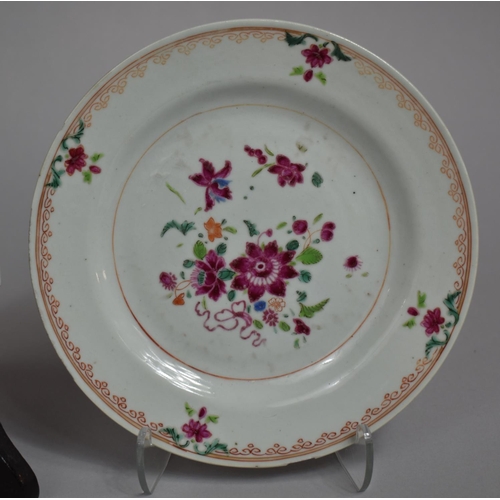 325 - Three 18th Century Chinese Export Plates to include Pair of Floral Decorated Examples and a Larger O... 