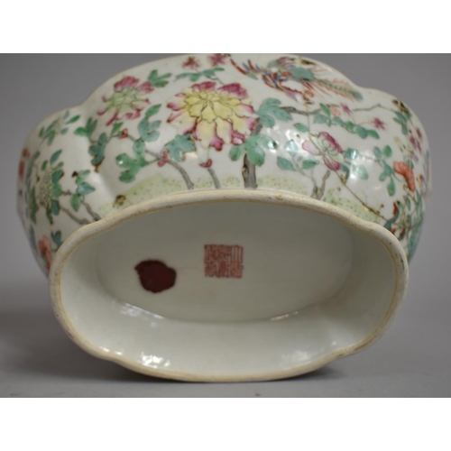 321 - Two Pieces of Early Chinese Porcelain, Shaped Footed Bowl decorated with Flowers and Butterflies in ... 