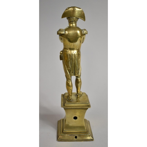 23 - A 19th Century Gilt Bronze Study of Napoleon, Standing with Folded Arm on Stepped Square Plinth Base... 