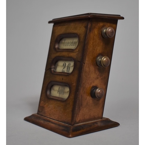 17 - An Edwardian Olive Wood Desk Top Calendar, AF