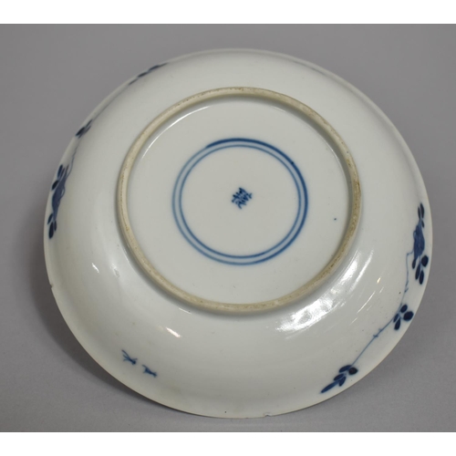 291 - A 19th Century Chinese Porcelain Blue and White Dish Decorated with Seated Maiden with Companion Dog... 