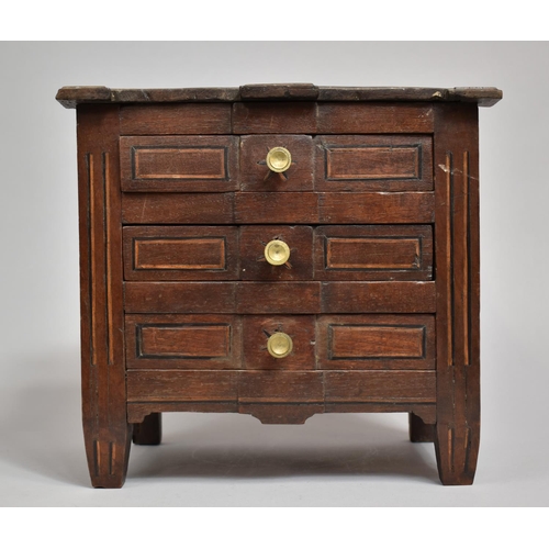 7 - A Late 17th/Early 18th Century Spanish Colonial Inlaid Four Drawer Table Top Chest with Ebony and Sa... 