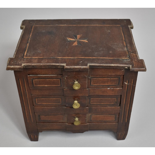 7 - A Late 17th/Early 18th Century Spanish Colonial Inlaid Four Drawer Table Top Chest with Ebony and Sa... 