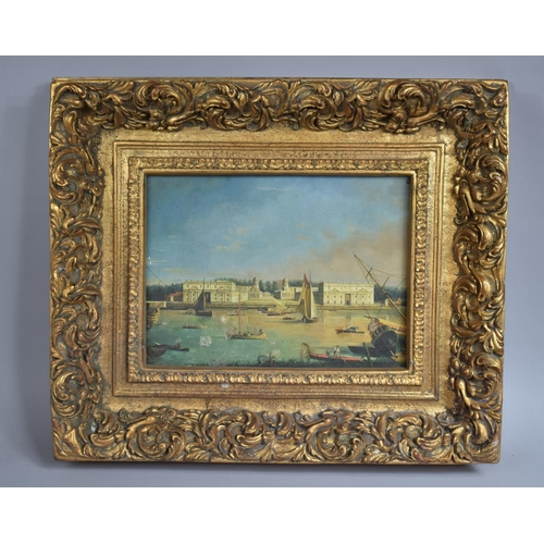 217 - After Canaletto, Oil on Board in Gilt Frame, Grand Canal Scene. 37x28cms