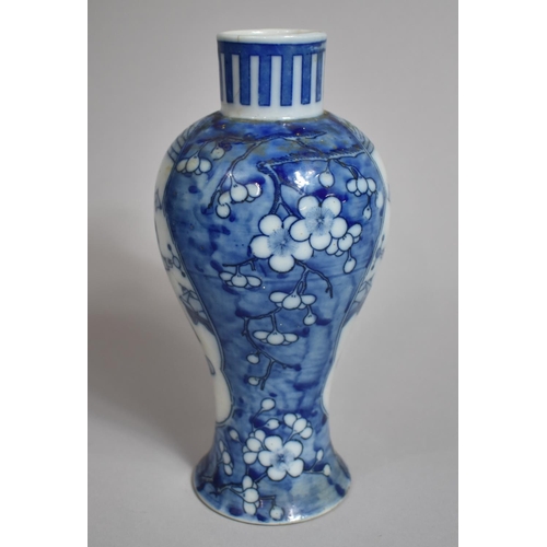 293 - A 19th Century Chinese Blue and White Baluster Vase Decorated with Figural Scene Cartouches Depictin... 