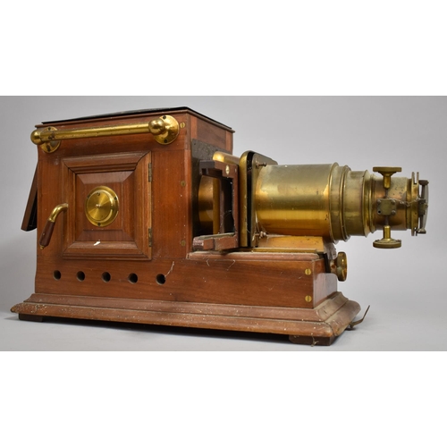 63 - A Victorian Brass Mounted Magic Lantern