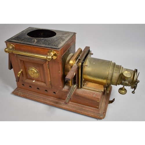 63 - A Victorian Brass Mounted Magic Lantern